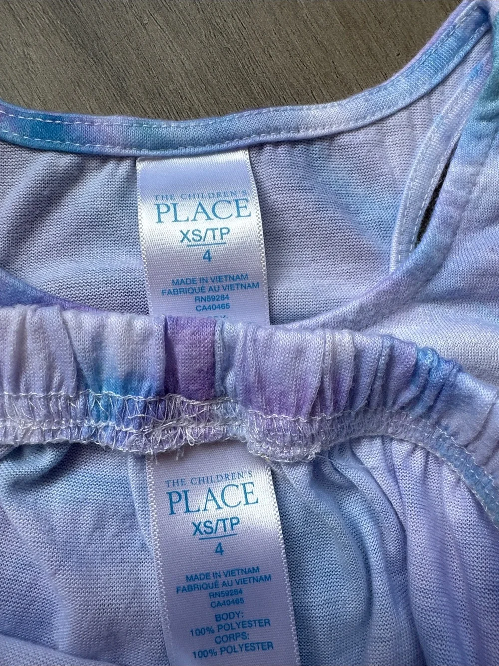 The Children's Place Lavender Tie-Dye Tank & Shorts Set